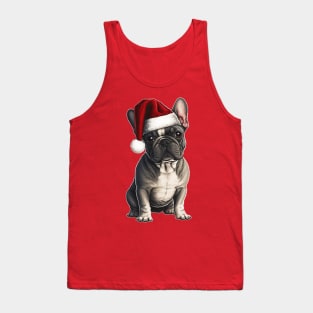 Santa French Bulldog Tank Top